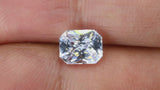 Video of 2.05Ct White Sapphire | Emerald Shape from Sri Lanka between fingers