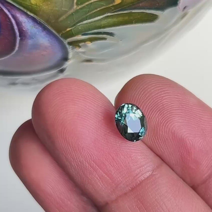 1.77Ct Blue Green Teal Madagascan Sapphire | Oval Shape video
