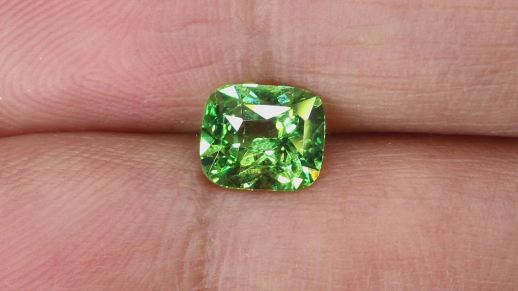 Video of Lustrous 1.12Ct Mint Green Tsavorite | Emerald Shape from Kenya