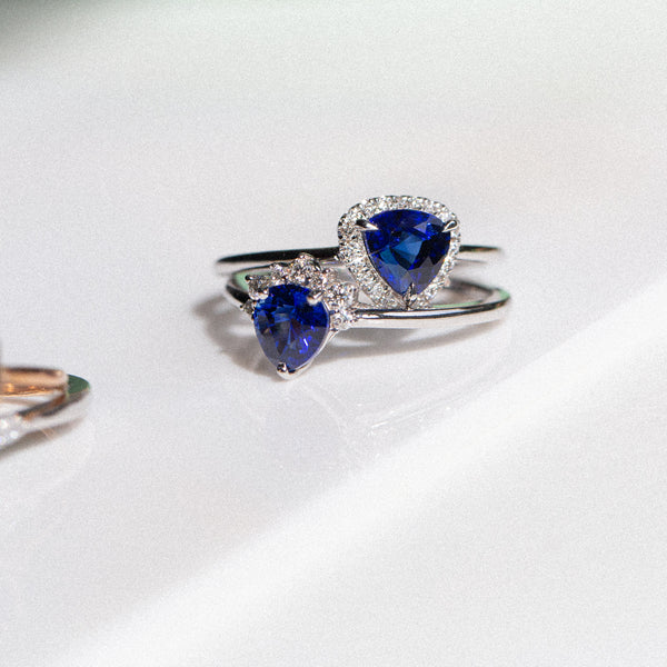 Indian Ocean | Star cluster - Royal Blue Ceylon Sapphire & Diamonds Ring