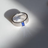 Indian Ocean | Quiet Confidence - Vivid Blue Sapphire Wide Ring side view