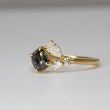 Daintree | Asymmetry  - Alexandrite & Diamonds - white light side view