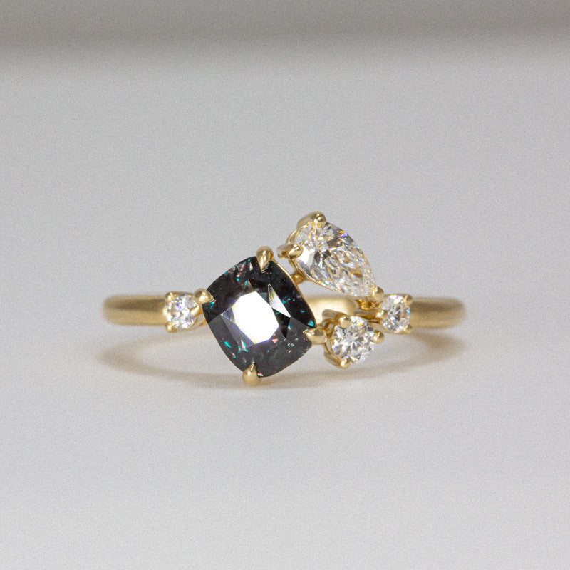 Daintree | Asymmetry  - Alexandrite & Diamonds front view