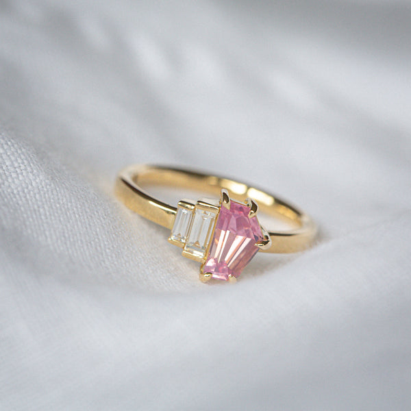 Kimberley | "Pink Parisian" | Natural Pink Sapphire & Diamonds Ring