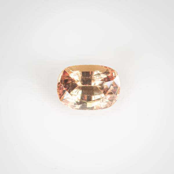0.84Ct Champagne Orange Sapphire | Cushion Shape front view