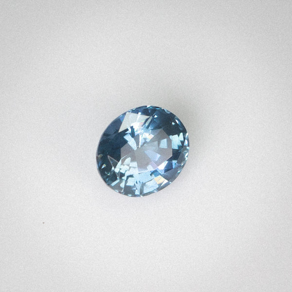 1.24Ct Tealish Blue Ceylon Sapphire | Oval Shape side view