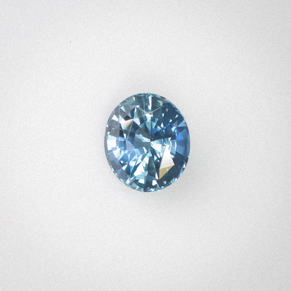 1.24Ct Tealish Blue Ceylon Sapphire | Oval Shape front view