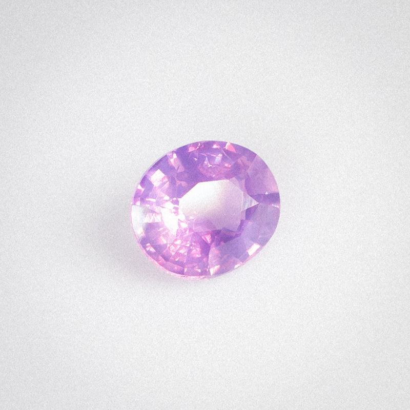 1.06Ct Opalescent Dreamy Pink Ceylon Sapphire | Oval Shape side view