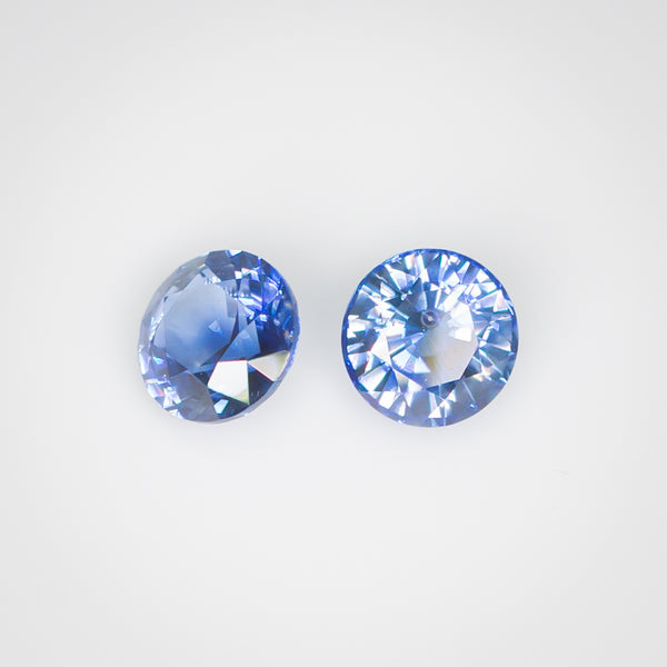 1.28Ctw 5mm Ceylon Blue Pair of Sapphires | Round Shape side view