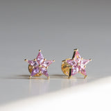 Kimberley | Star - Vivid Pink Ceylon Sapphire Earrings Shade View