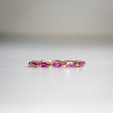 Kimberley | An Eternity of Pink - Natural Sapphires Ring Front View Closeup