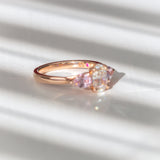 Kimberley | 'Grace of Sakura' | Natural GIA Certified I,VVS1,EX Diamond & Pastel Pink Sapphires Ring side stone 