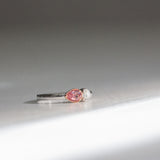 Kimberley | Desert Sunset - Padparadscha Sapphire & Diamond side view