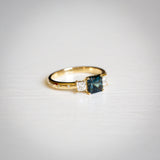 Daintree | Constellation - Teal Blue Madagascan Sapphire & Diamonds Side View