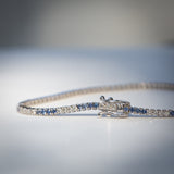 Indian Ocean | 2.4Ctw+ Ceylon Blue Sapphires & Diamonds Tennis Bracelet 3