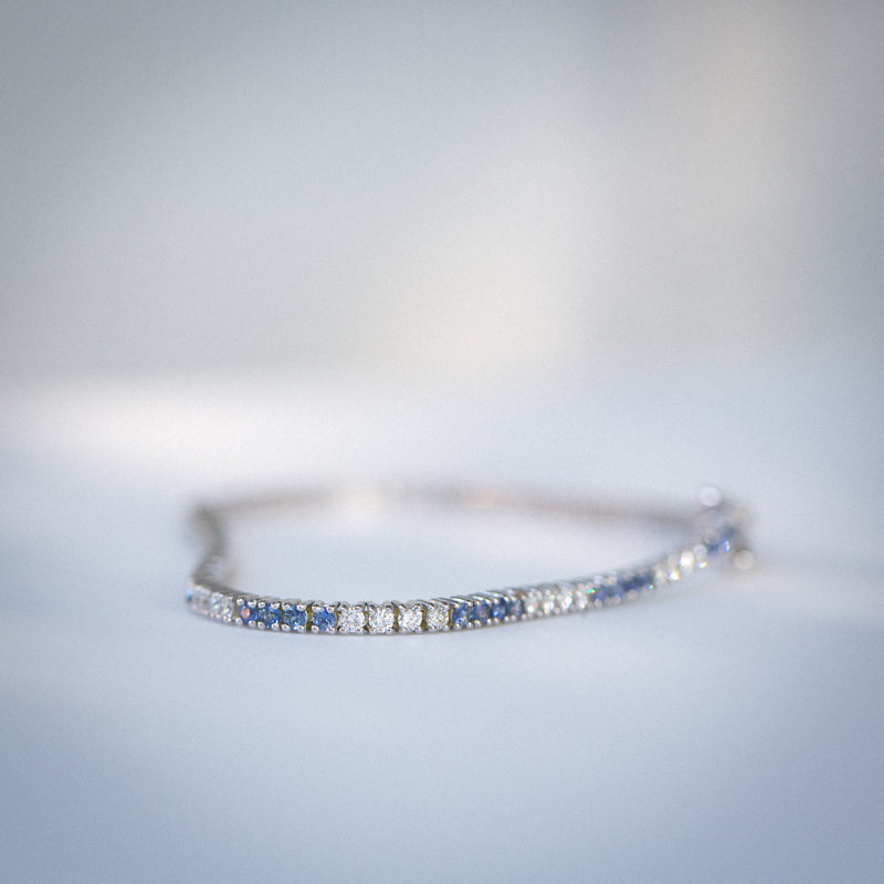 Indian Ocean | 2.4Ctw+ Ceylon Blue Sapphires & Diamonds Tennis Bracelet 4