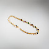 Kimberley | "Ningaloo" | Natural Coloured Stones Gold Bracelet full view