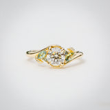 Daintree | 'Otways' | Natural Diamond & Australian Sapphires Curved Ring front view