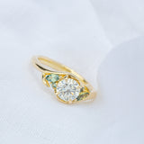 Daintree | 'Otways' | Natural Diamond & Australian Sapphires Curved Ring side angled soft view 2