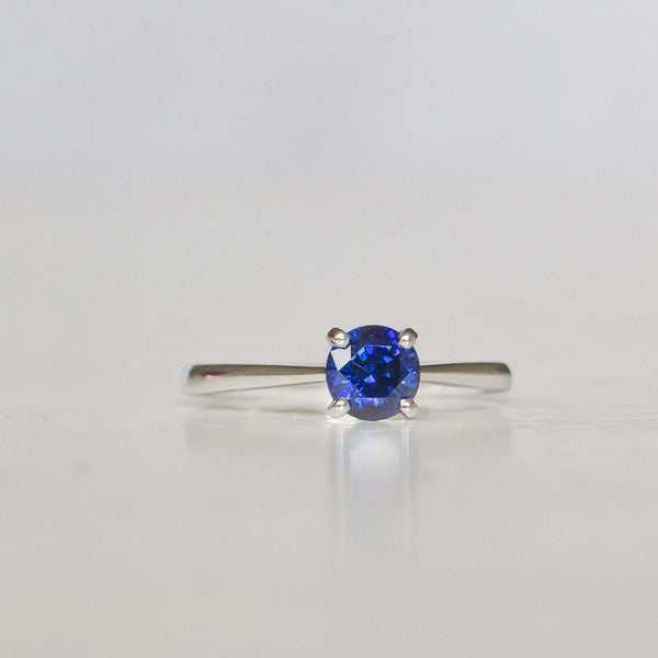 Indian Ocean | Royal Solitaire - Royal Blue Sapphire Front View