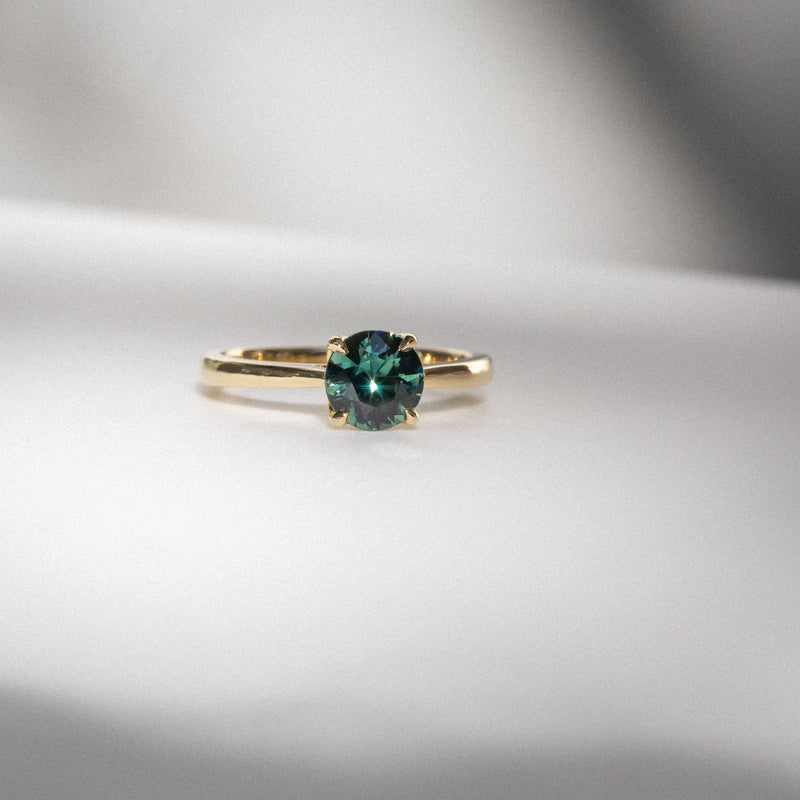 Daintree | Beauty of the Forest - Bluish Green Sapphire front view