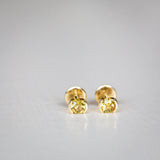Byron Bay | Heart of the Sun Studs - Yellow Sapphires Front View 2