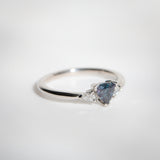 Daintree | "Urals I" | Natural Russian Alexandrite & Diamond Trilogy Ring side view of trilogy