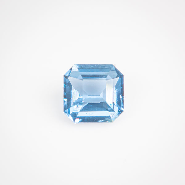 0.54Ct Electric Neon Cobalt Blue Tanzanian Spinel | Asscher Shape front view
