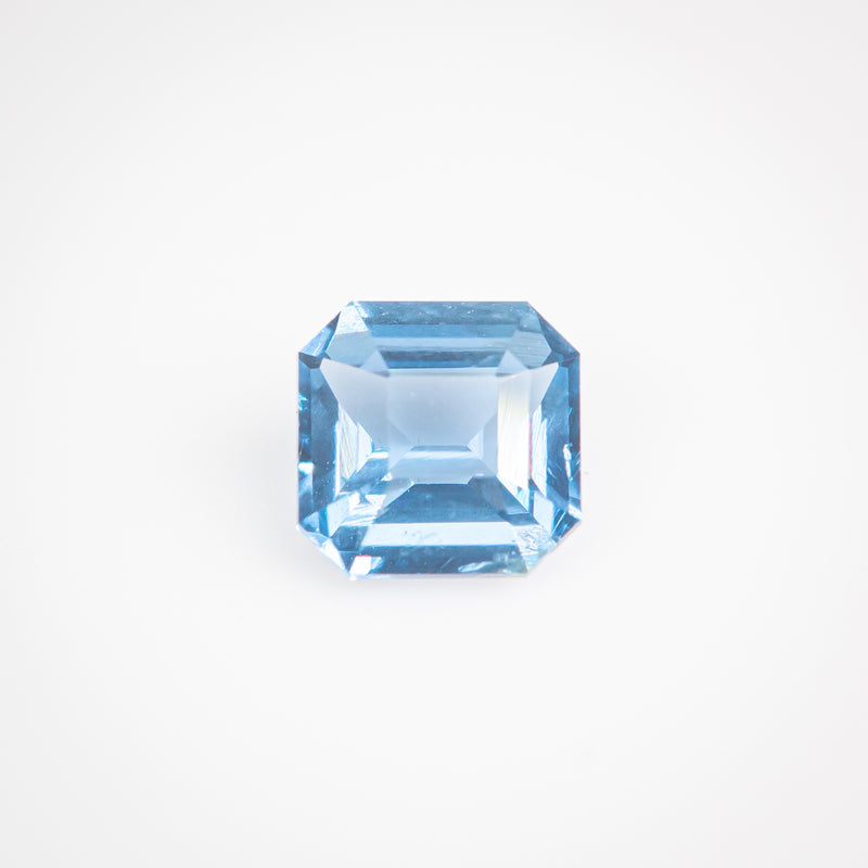 0.54Ct Electric Neon Cobalt Blue Tanzanian Spinel | Asscher Shape front view