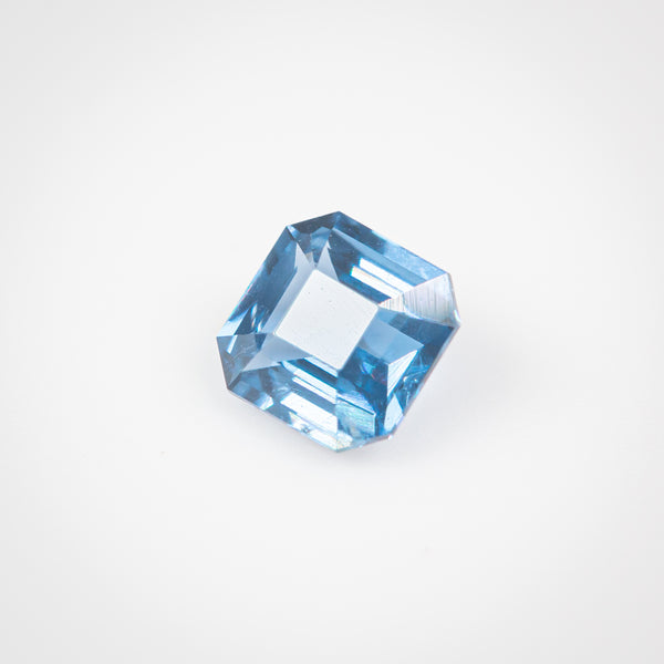 0.54Ct Electric Neon Cobalt Blue Tanzanian Spinel | Asscher Shape side view