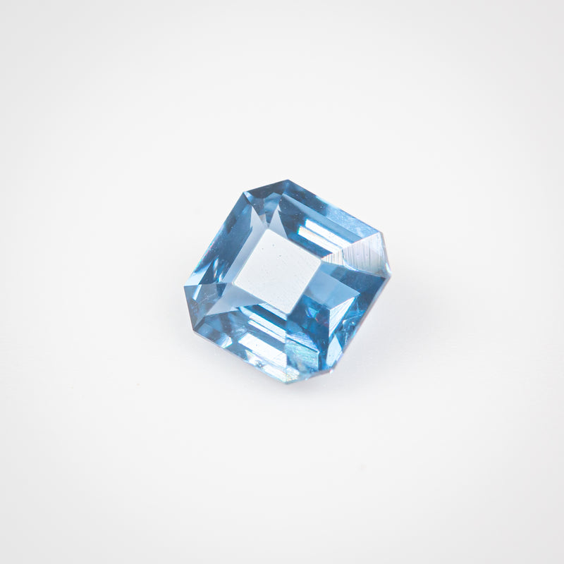 0.54Ct Electric Neon Cobalt Blue Tanzanian Spinel | Asscher Shape side view