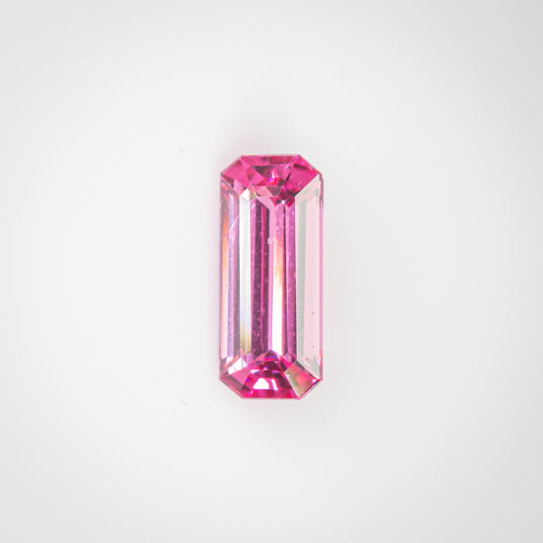 0.55Ct Reddish Pink Mahenge Spinel | Emerald Shape front view
