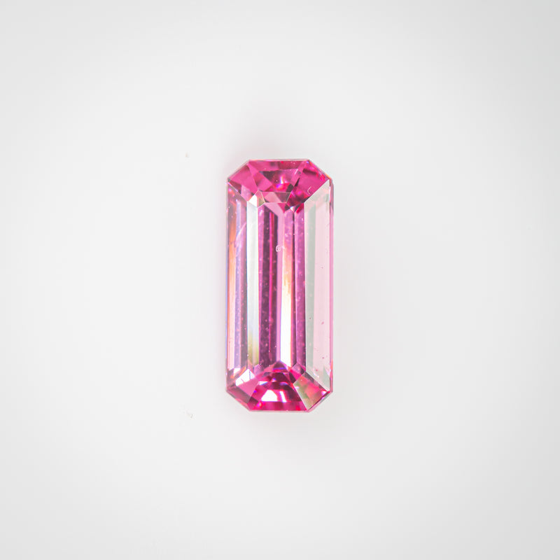 0.55Ct Reddish Pink Mahenge Spinel | Emerald Shape front view