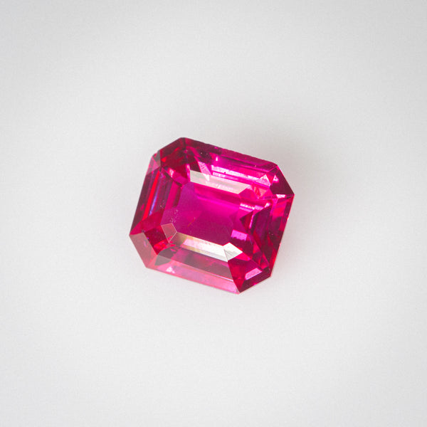 1.06Ct Vivid Crimson Red Mozambique Ruby | 'Joie de Vivre' | Emerald Shape side view