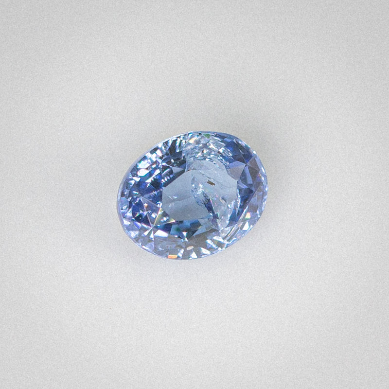 1.1Ct Blue Ceylon Sapphire | "Rainbow on a mountain, frozen in time" side view