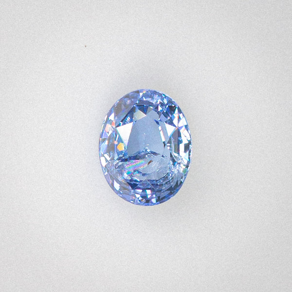 1.1Ct Blue Ceylon Sapphire | "Rainbow on a mountain, frozen in time" front view