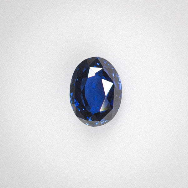 1.07Ct Deep Blue Ceylon Sapphire | Oval Shape front view