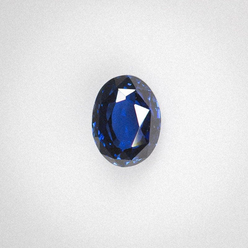 1.07Ct Deep Blue Ceylon Sapphire | Oval Shape front view