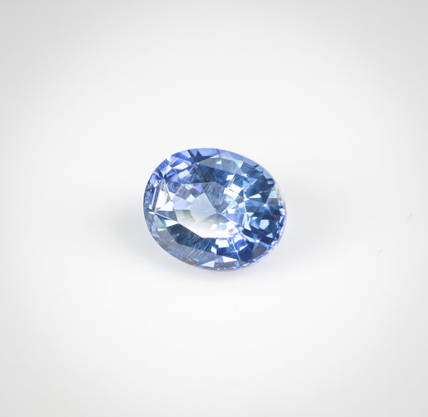 1.04Ct Unheated Ceylon Blue Sapphire | Oval Shape side view