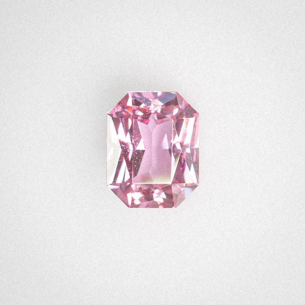 1.23Ct Purplish Orangish Pink Madagascan Sapphire | Radiant Shape front view