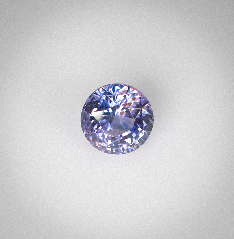 1.38Ct Bi-colour Blue-Violet Ceylon Sapphire | Round Shape front view