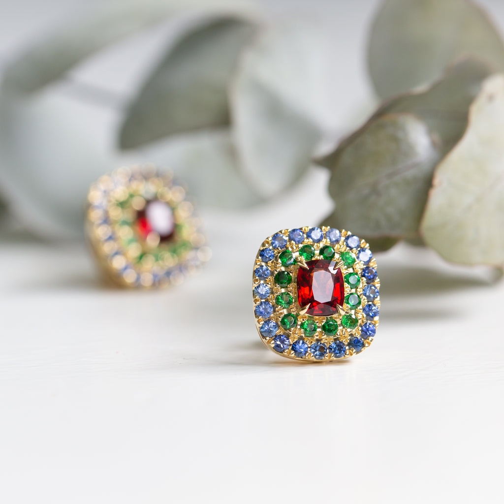Green spinel earrings cheap