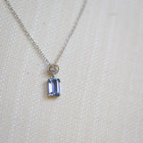 Indian Ocean | Blue Symphony - Natural Ceylon Blue Sapphire and Diamond Pendant hanging