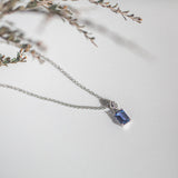 Indian Ocean | Blue Symphony - Natural Ceylon Blue Sapphire and Diamond Pendant hanging