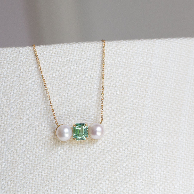 Indian Ocean | Pearls in the Forest - Lagoon Tourmaline & Akoya Pearls hanging