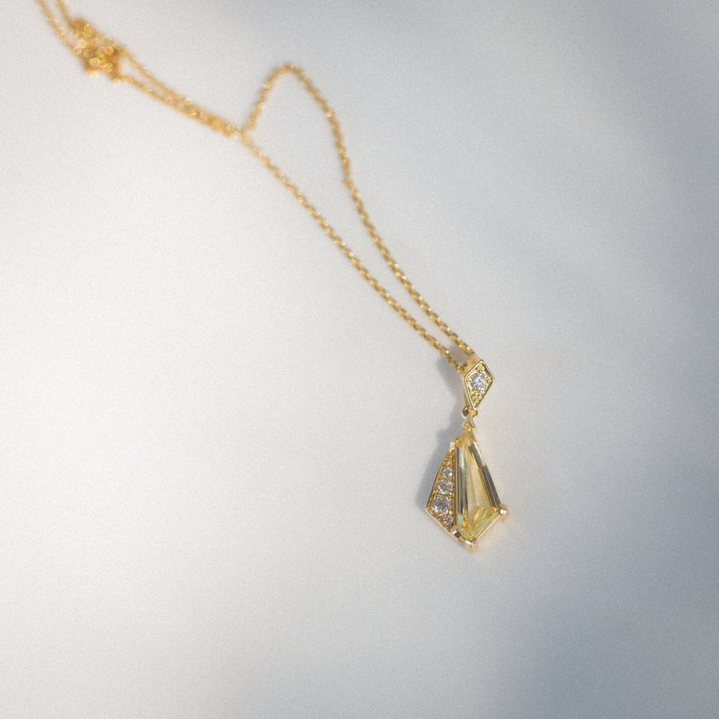 Byron Bay | Freeform Geometry - Yellow Ceylon Sapphire and Natural Diamonds profile view