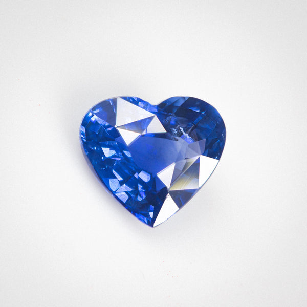 2.06Ct Cornflower Blue Ceylon Sapphire | Heart Shape front view