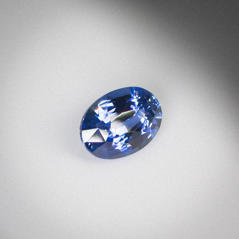 2.07Ct Vivid Blue Ceylon Sapphire | Oval Shape Side View
