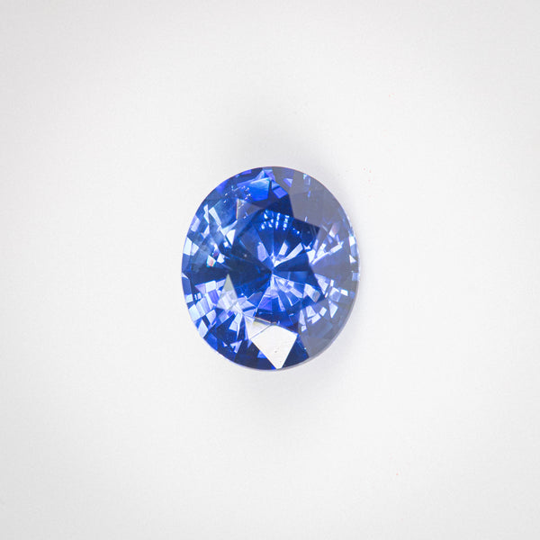 2.29Ct Vivid Blue Ceylon Sapphire | "Azores" | Oval Shape front view