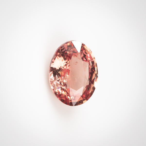 1.51Ct Sunset Pinkish Orange Padparadscha Sapphire | "Masai Mara Sunset" | Oval Shape front view